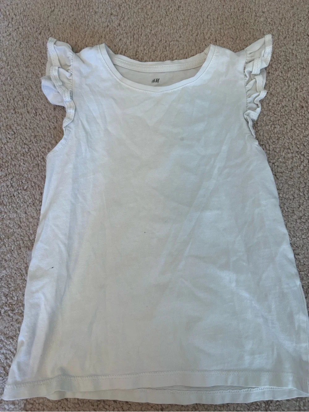 H&M White Girls' Ruffle Sleeve Tank Top